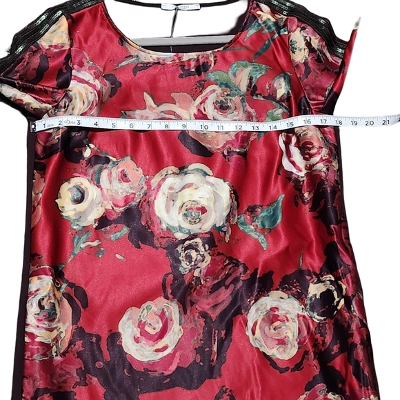 SFIZIO Floral Dress Womens Small Red Italian Designer NWT - Picture 12 of 15